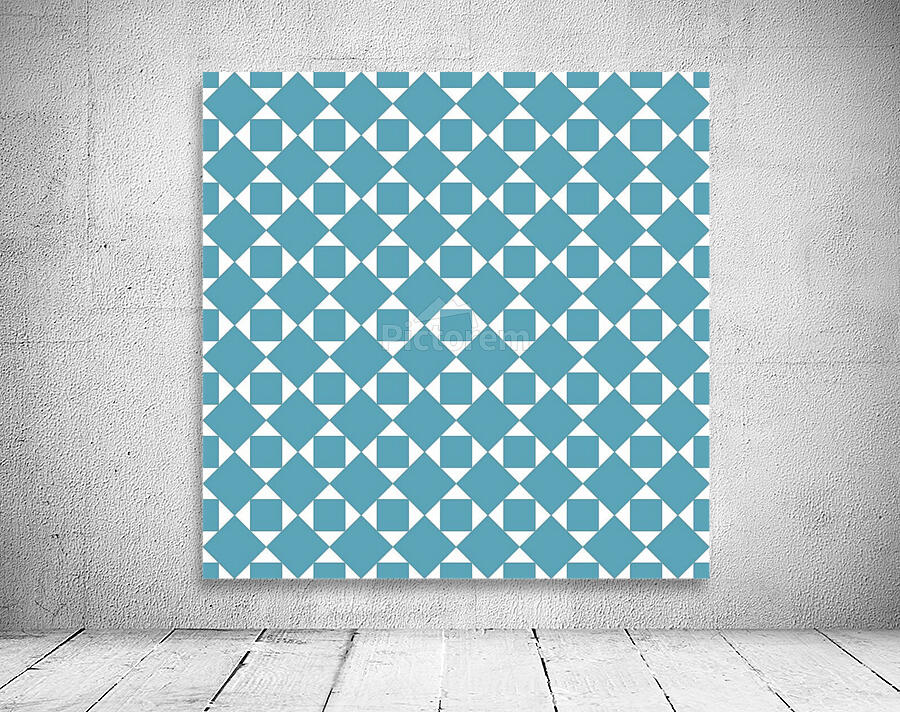Turquoise Squares And Diamonds Pattern Wall Preview