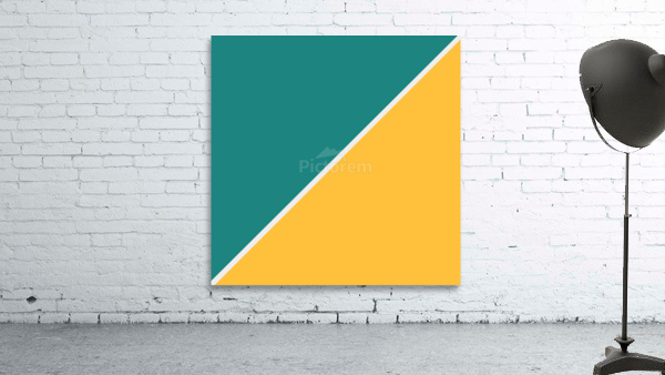 Deep Turquoise and Mango Abstract Wall Preview