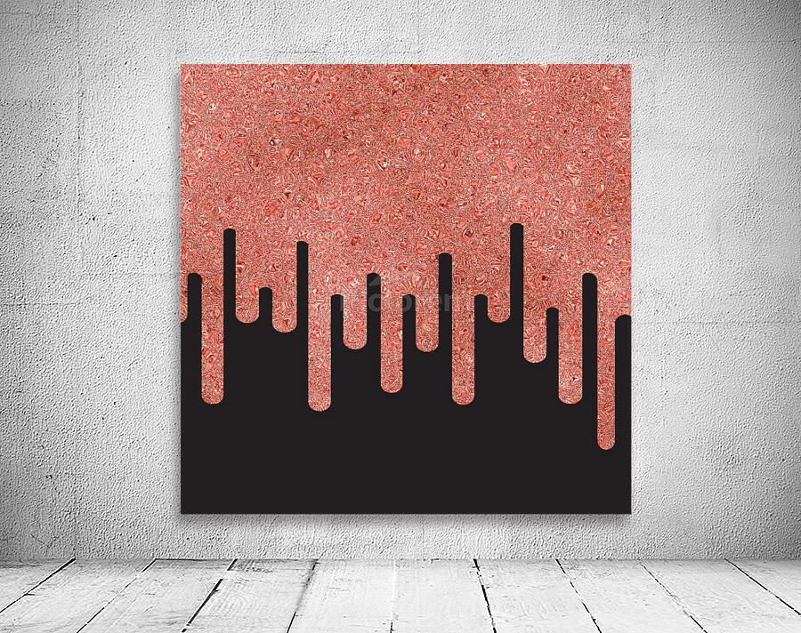 Dripping Peach Glitter Wall Preview