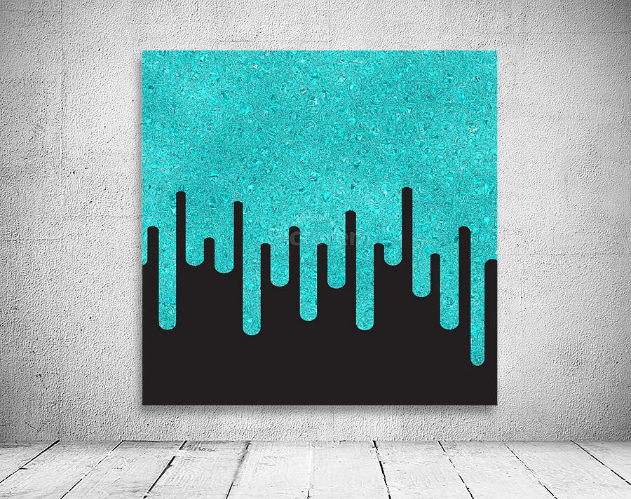 Dripping Aqua Glitter Wall Preview