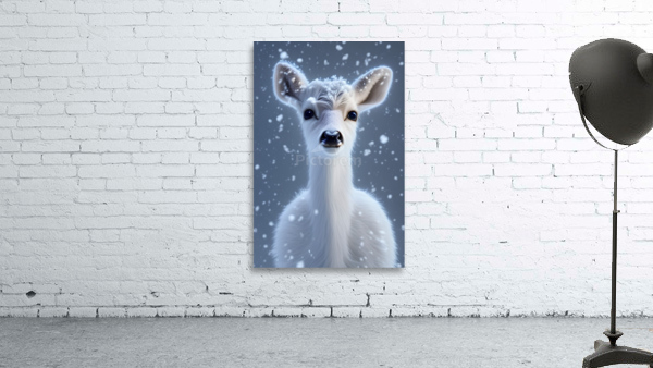 White Snow Deer Wall Preview