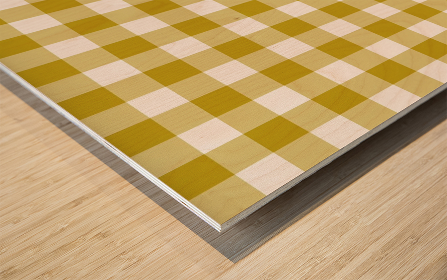 Mustard Plaid Pattern Wood print