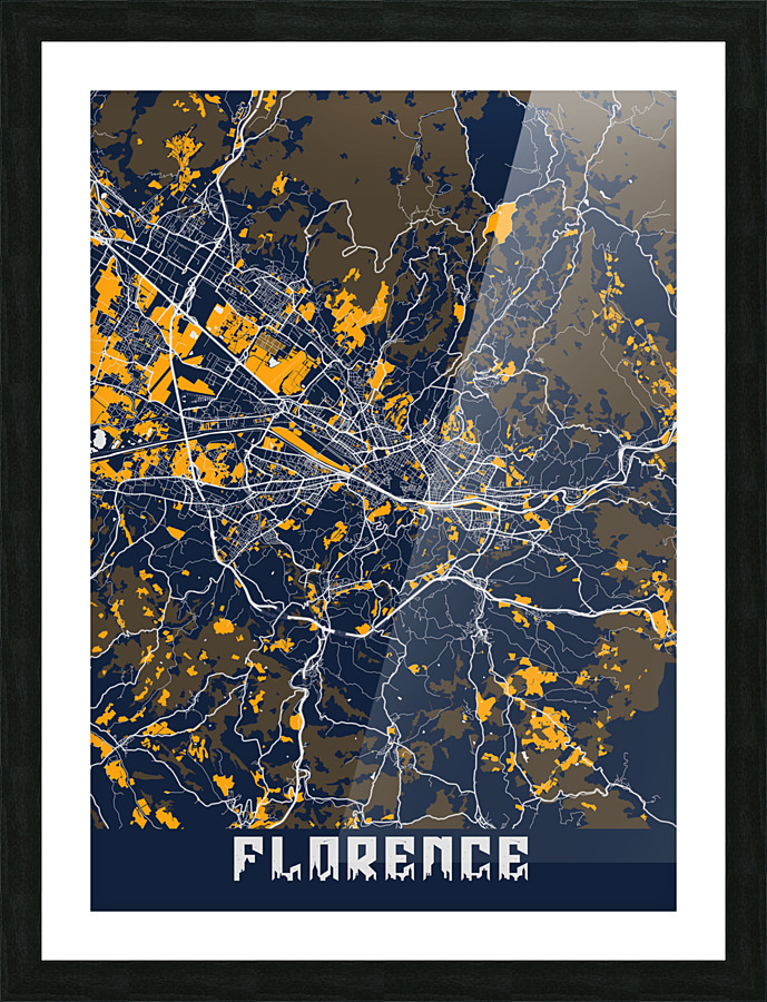 Florence City Map Picture Frame print