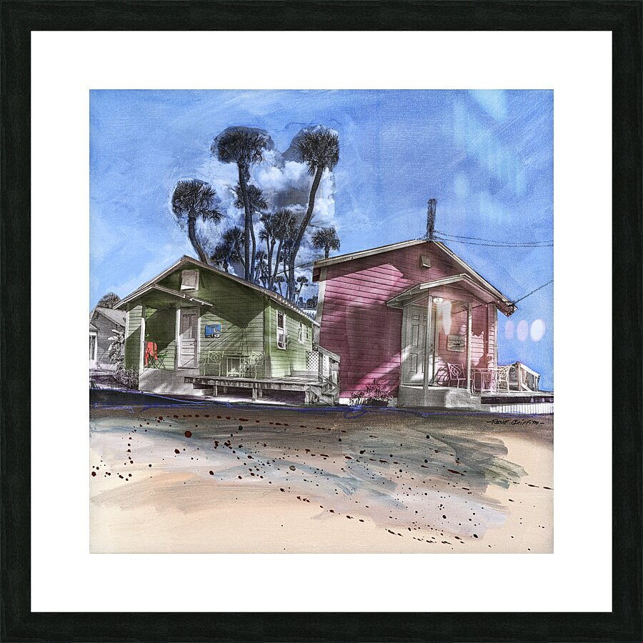 Riverside Cottages Picture Frame print