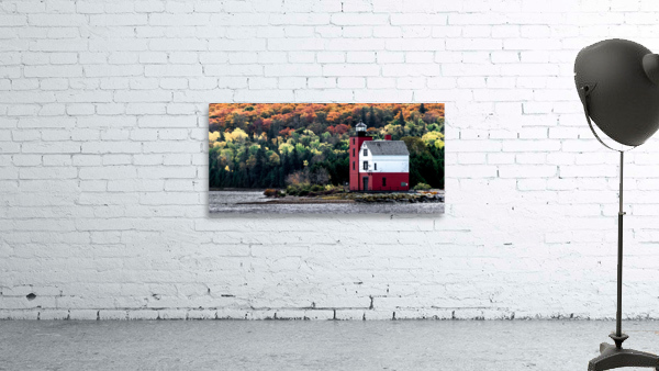 Mackinac Lighthouse Fall Color Wall Preview