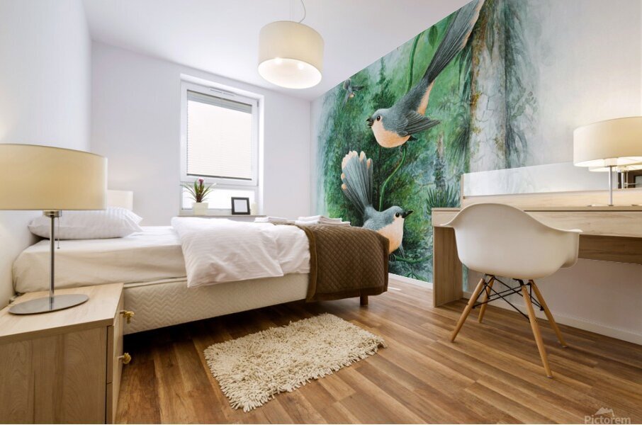 Fantail Wrens Mural print