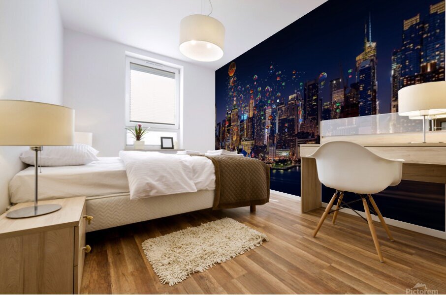 City Buildings Scraper Mural print