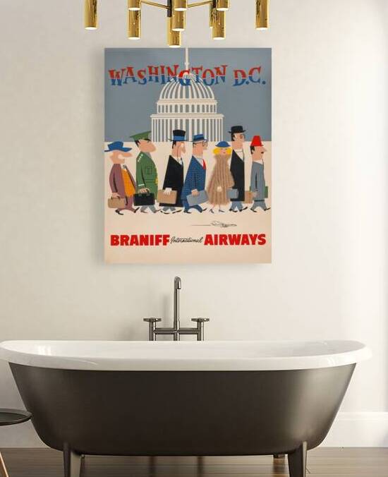  Washington D.C. - Braniff International Airways. From the Artist Poster Collection [1960s]. by Melds Gallery