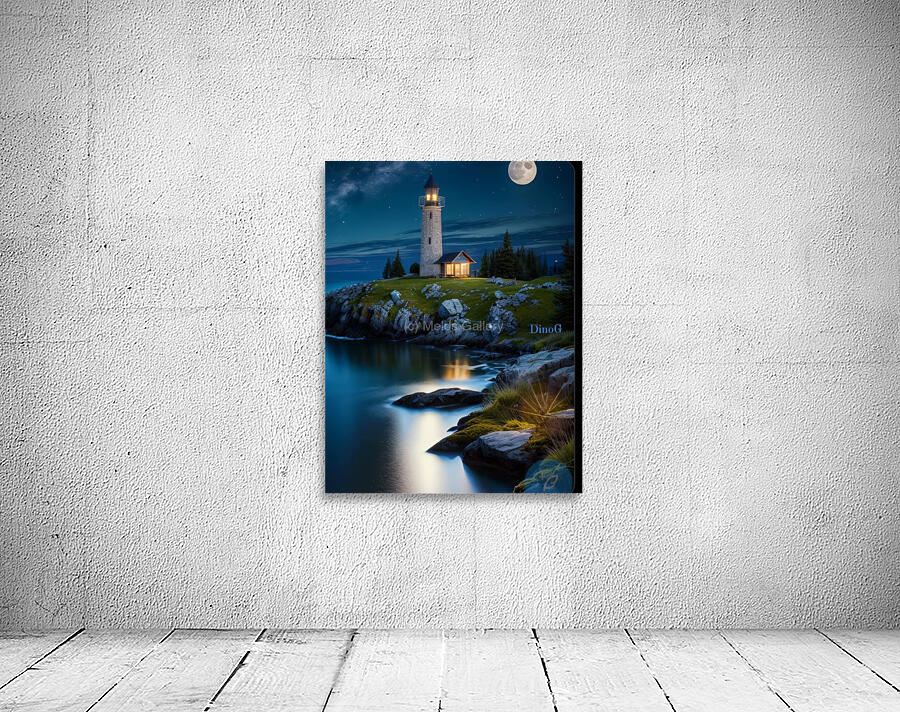 Lighthouse Night Moon Wall Preview