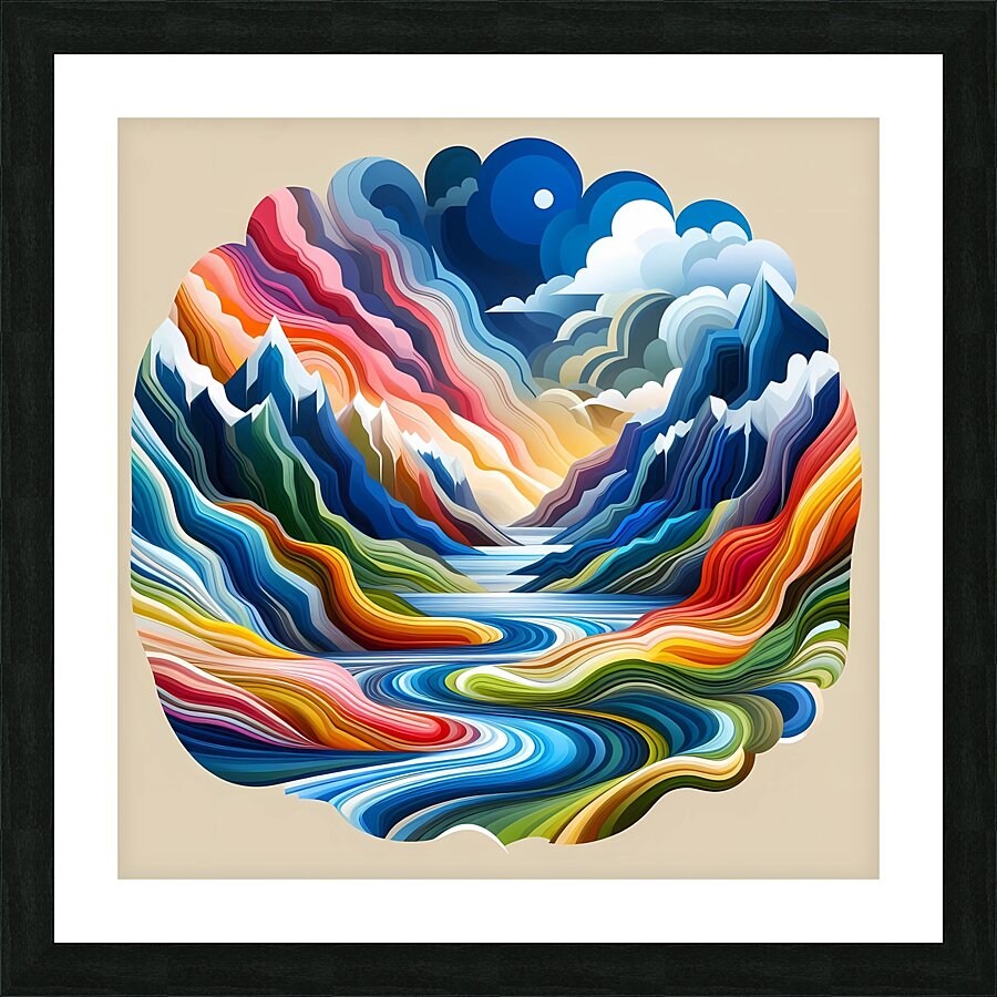   Mountain river Picture Frame print