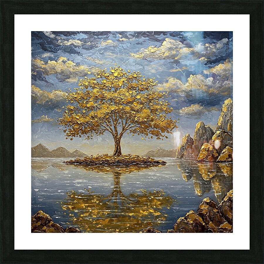 The Golden Tree of Reflection Picture Frame print