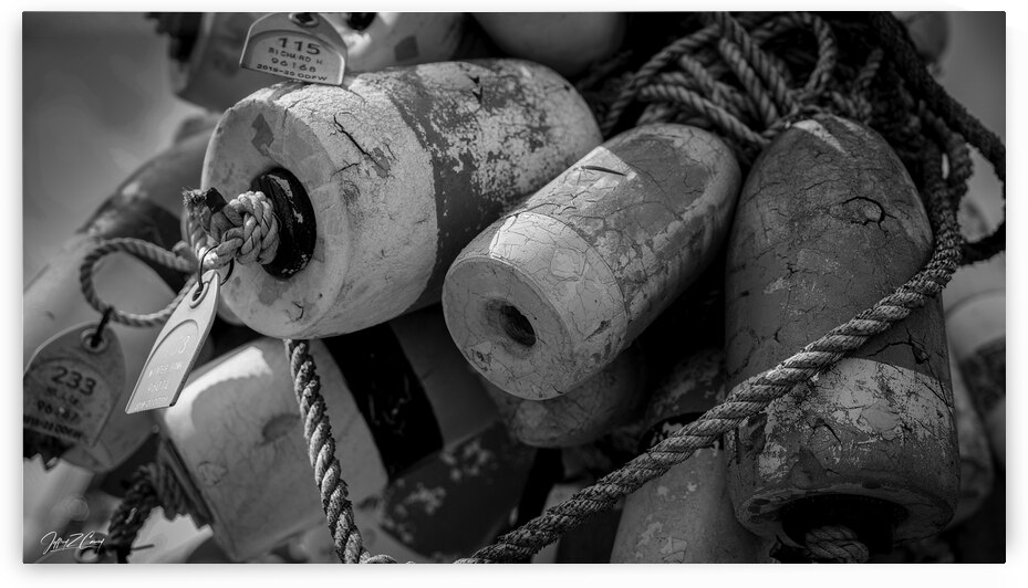 WEATHERED CRAB TRAP FLOATS by Carney Photography