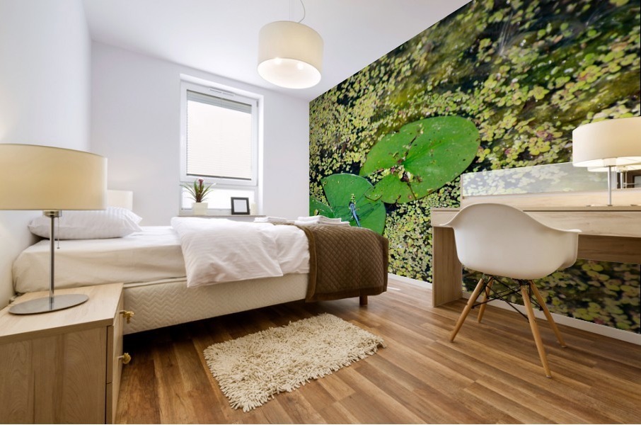 Dragonfly on Lily Pads Mural print