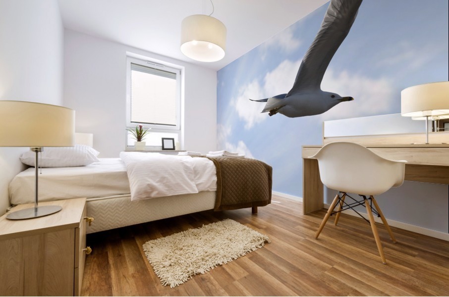 Flying Seagull Mural print
