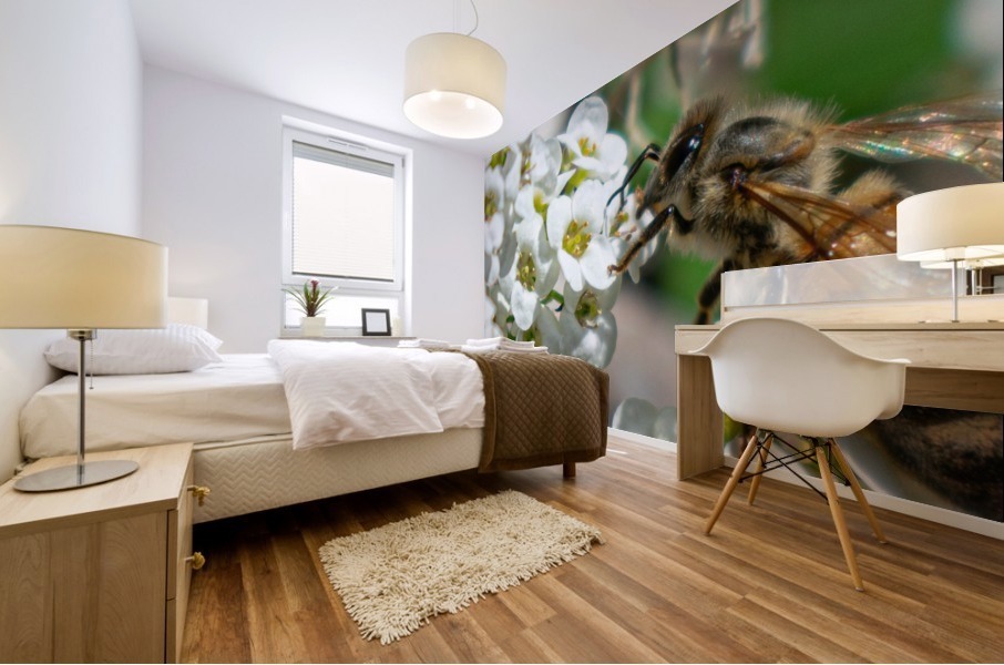 Pollinating Bee Mural print