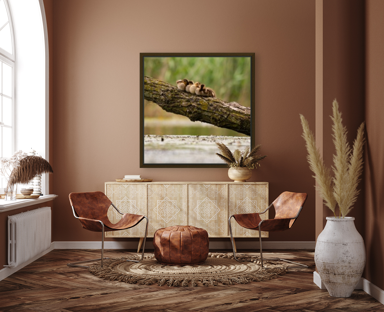 Ducklings on a Branch Reproduction