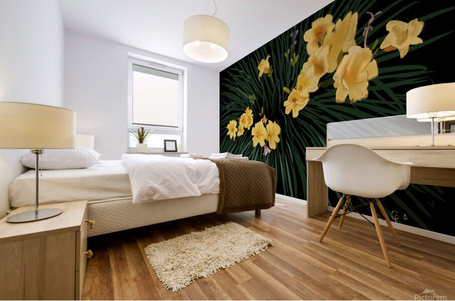 Fleurs dansantes Mural print