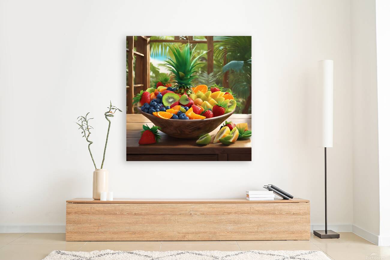 a mouthwatering scene set in a tropical Reproduction