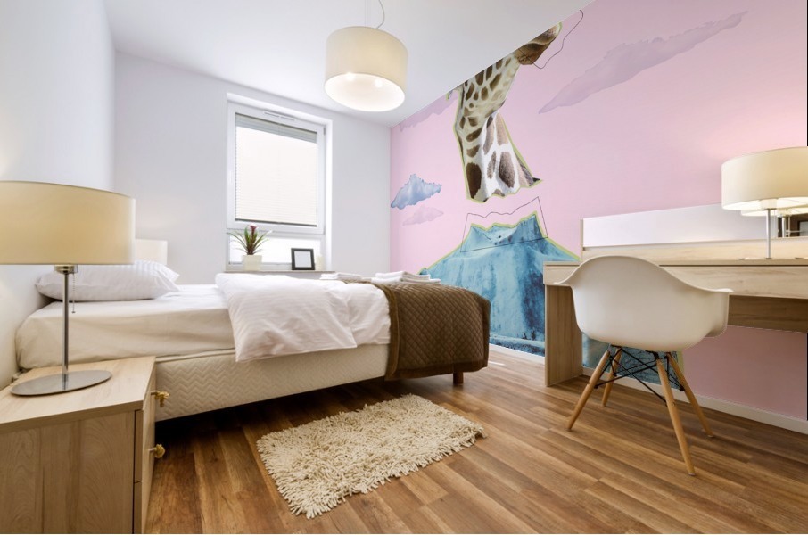 Middle Age Giraffe Mural print