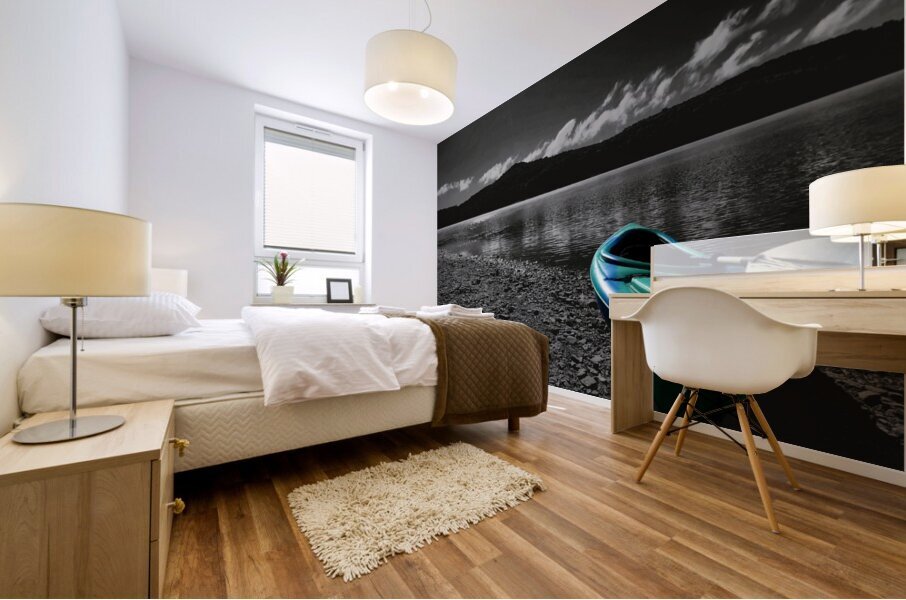 Green-Blue Kayak Mural print