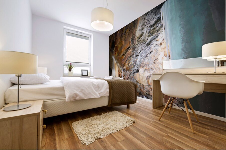 Behind Frozen Cucumber Falls Mural print