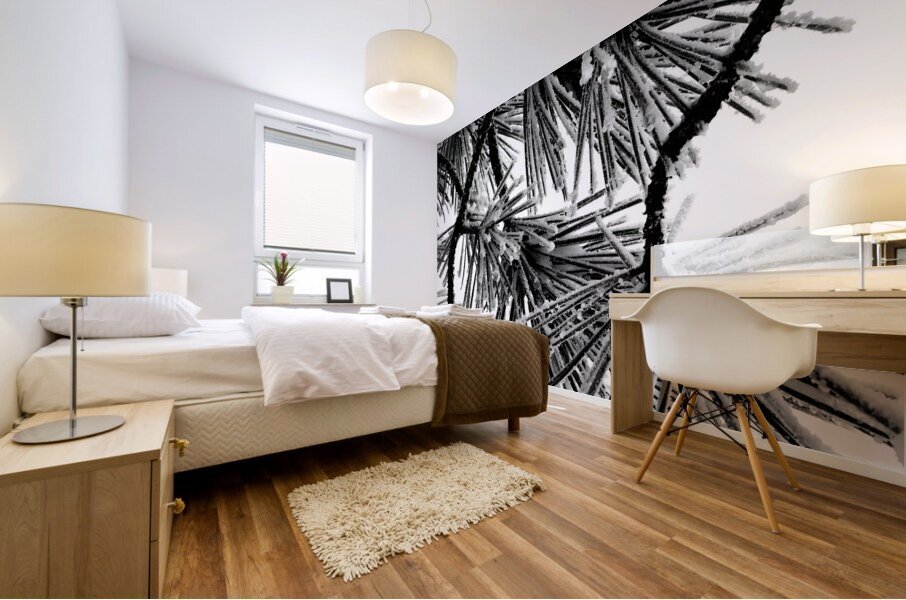 Snowy Conifer Mural print