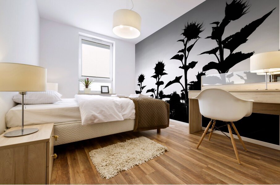 Sunflower Silhouette Mural print