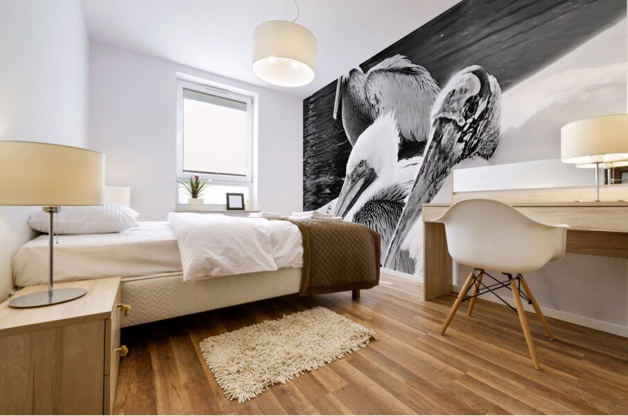 Stork Trio Mural print