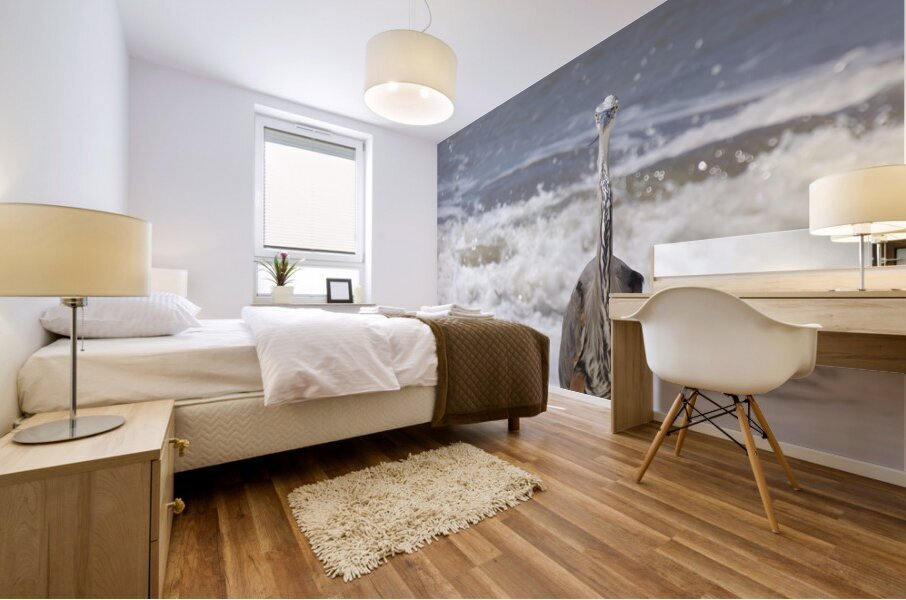 Sneaky Blue Heron Mural print