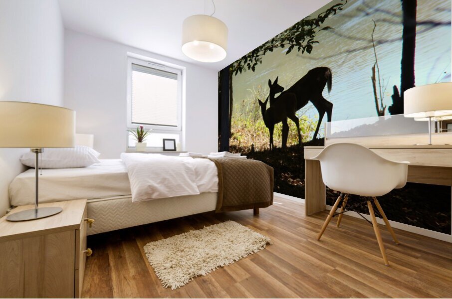 Lake Deer Mural print