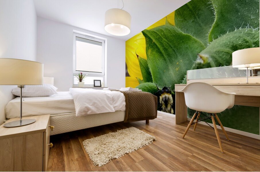 Sunflower Bumblebee Mural print
