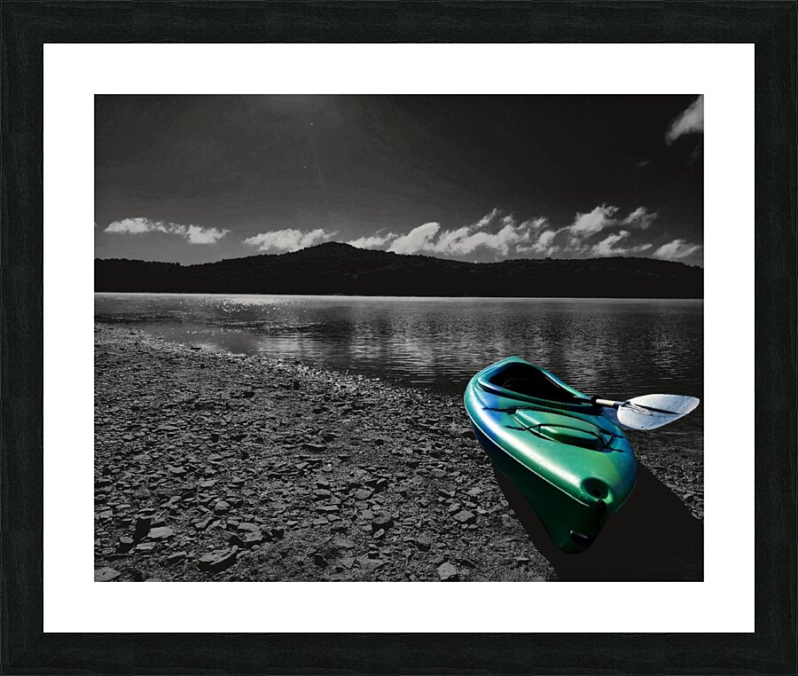 Green-Blue Kayak Picture Frame print