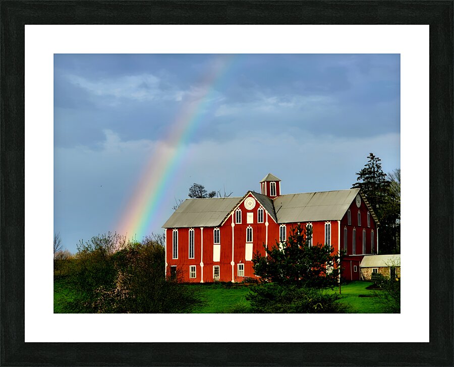 Rainbow & Barn Picture Frame print