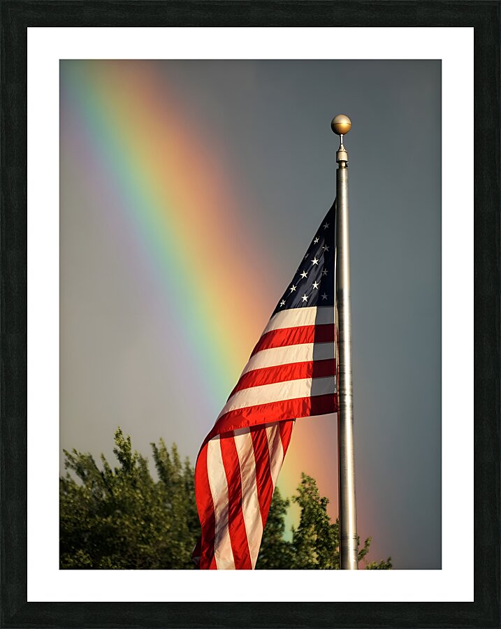 Rainbow & Flag Picture Frame print