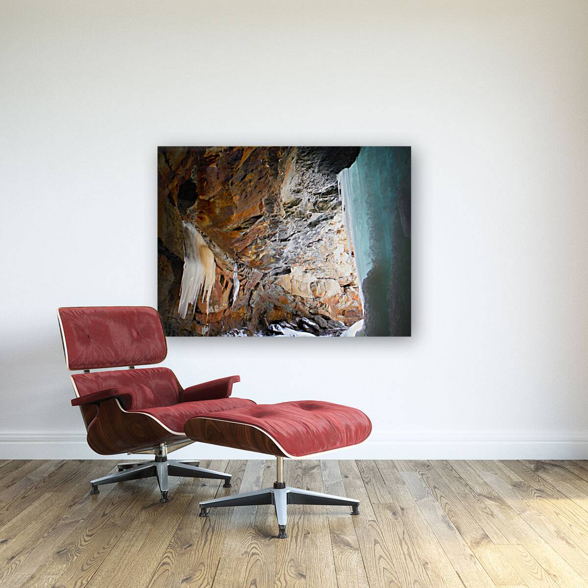 Behind Frozen Cucumber Falls Reproduction