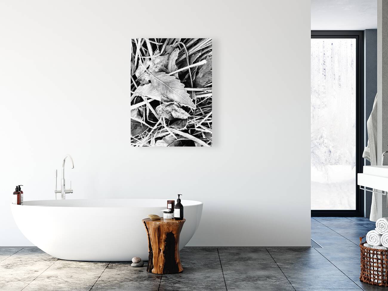 Frosty Oak Leaf Reproduction