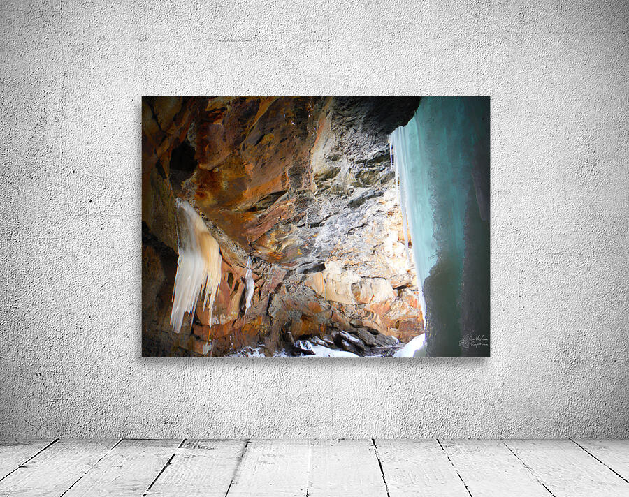 Behind Frozen Cucumber Falls Wall Preview