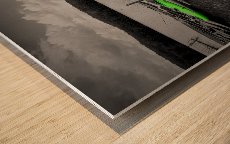 Green Kayak Wood print