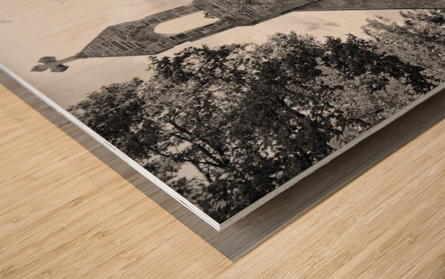 Red Church Door Wood print