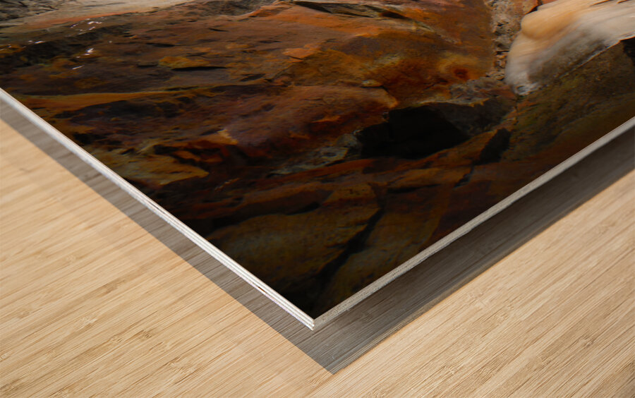 Behind Frozen Cucumber Falls Wood print