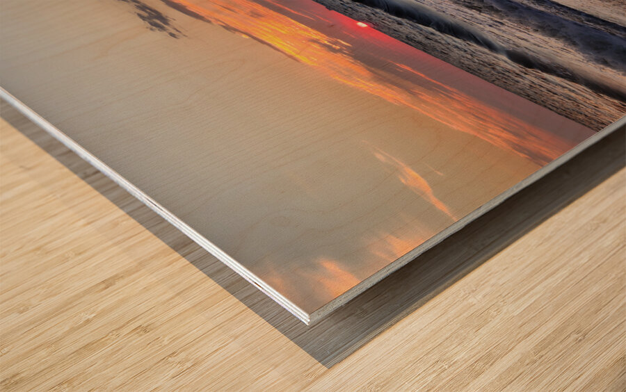 Beach Sunrise Wood print