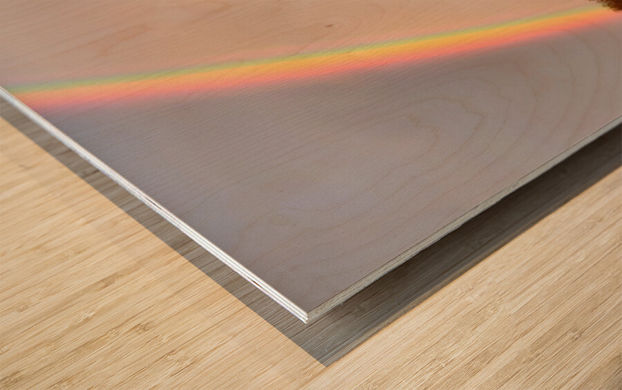 Morning Rainbow Over Barn Wood print