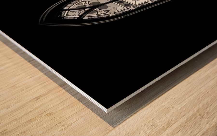 Old Shade Church Stain Glass Wood print