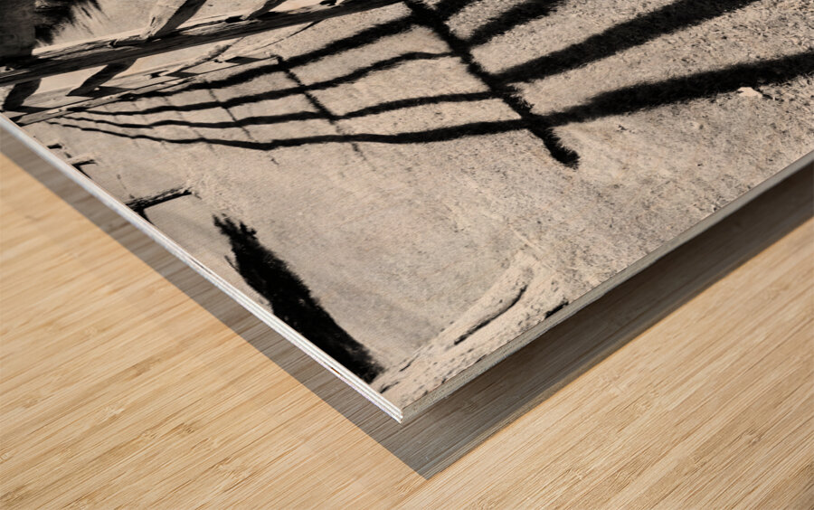 Split Rail Shadows Wood print