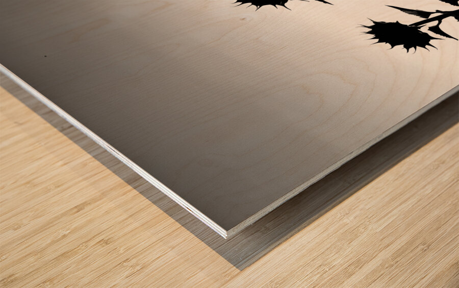 Sunflower Silhouette Wood print