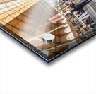 wide angle view of group of tourists with luggage on inside larg Acrylic print