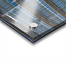 Front view of Ukrainian flag flies next to the Flag of Europe in front of Parliament building Acrylic print