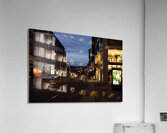 Midnight Glow: Illuminated City Street Acrylic Print