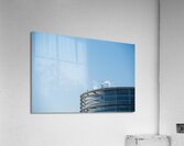 Rooftop steam pipe on cold winter Acrylic Print