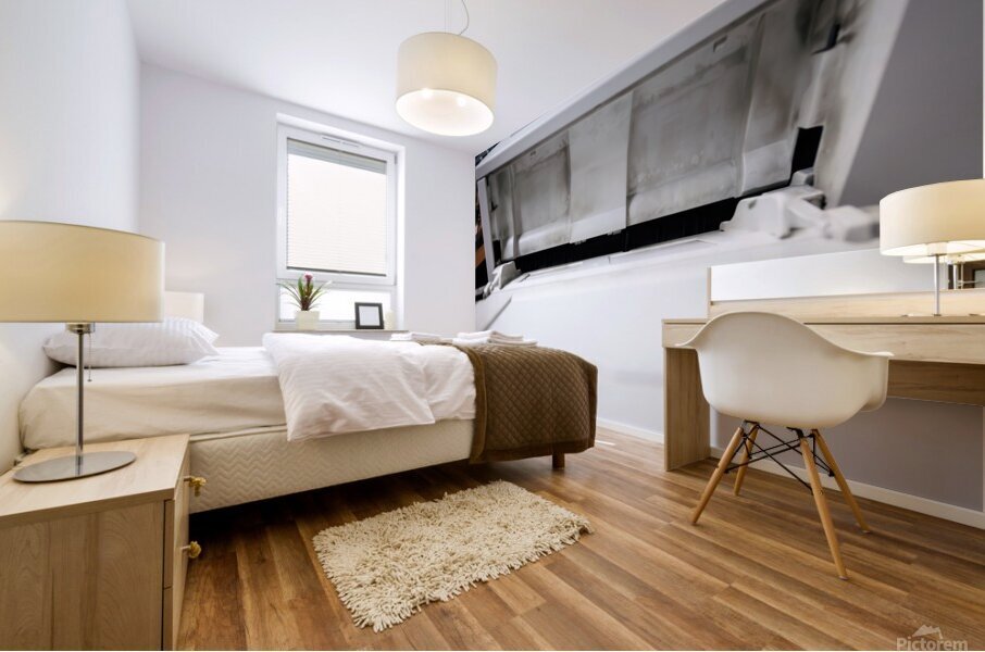 Dirty with printing dust from toner open paper tray on the vintage laser printer Mural print